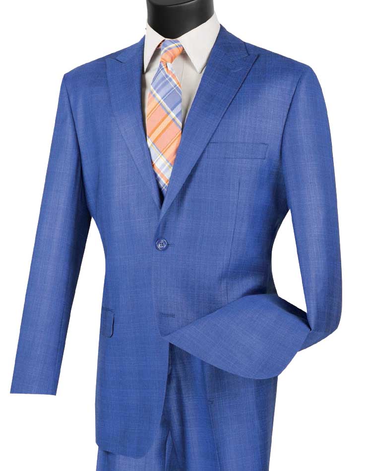 Cambridge Collection-Blue Men's Glen Plaid Suit