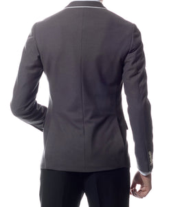 Capri Grey Ultra Slim Fit Knit Mens Blazer - Ferrecci USA 