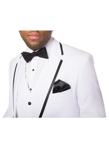 Celio White & Black 3 piece Slim Fit Tuxedo - Ferrecci USA 