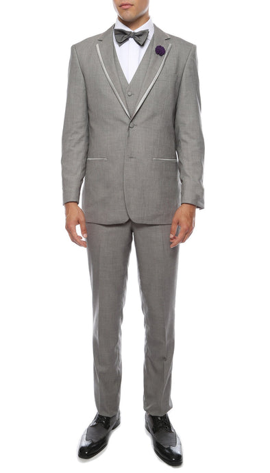 Celio Grey Slim Fit 3pc Tuxedo - Ferrecci USA 