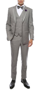 Celio Grey Slim Fit 3pc Tuxedo - Ferrecci USA 