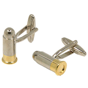Silvertone Novelty Bullet Cufflinks with Jewelry Box - Ferrecci USA 