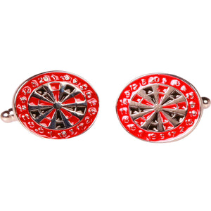 Silvertone Novelty Dart Board Cufflinks with Jewelry Box - Ferrecci USA 
