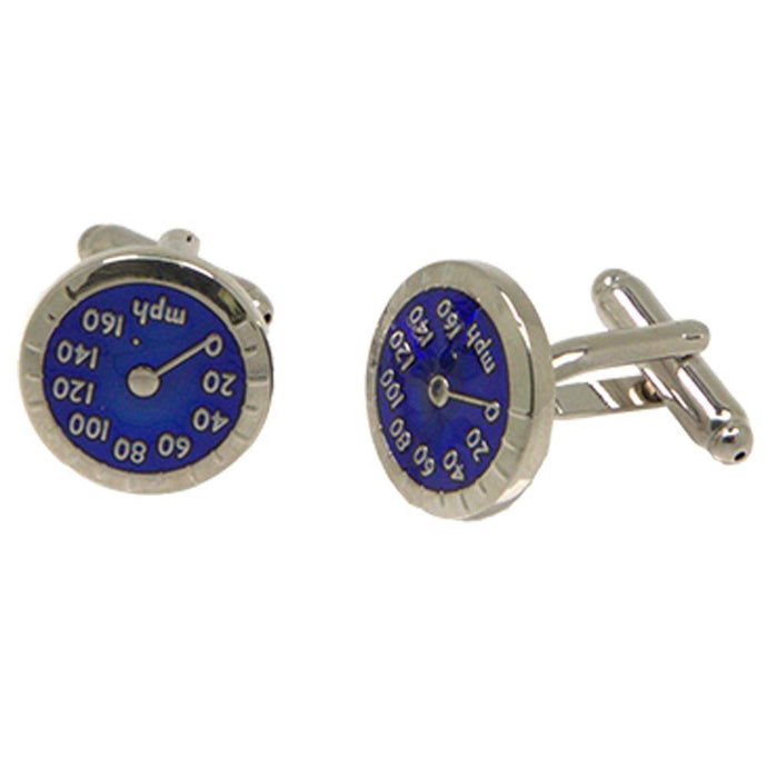 Silvertone Novelty Speedometer Cufflinks with Jewelry Box - Ferrecci USA 