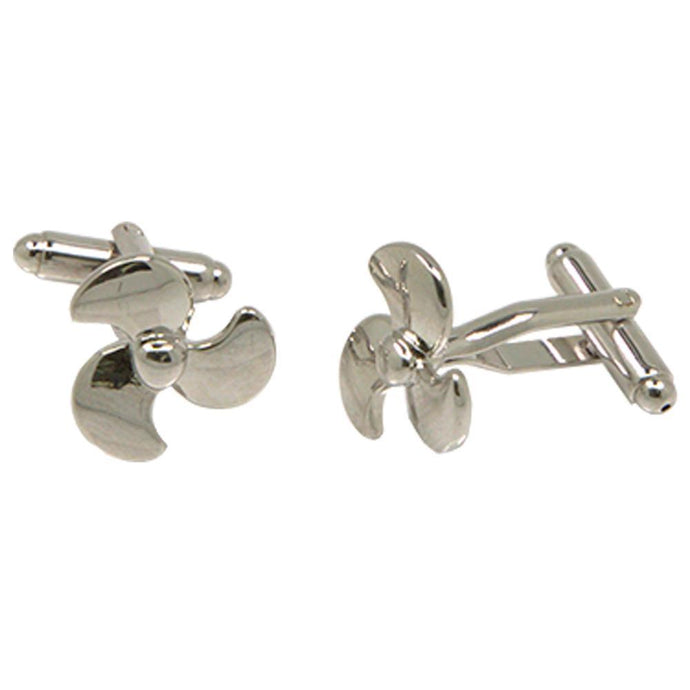 Silvertone Novelty Fan Cufflinks with Jewelry Box - Ferrecci USA 