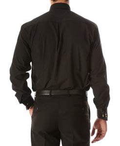 Black Clergy Deacon Bishop Priest Mandarin Collar Shirt - Ferrecci USA 