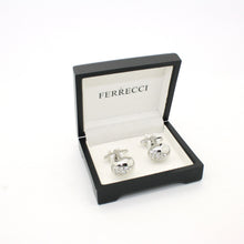 Load image into Gallery viewer, Silvertone Gemstone Cuff Links With Jewelry Box - Ferrecci USA 
