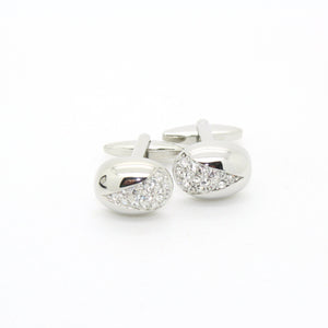 Silvertone Gemstone Cuff Links With Jewelry Box - Ferrecci USA 