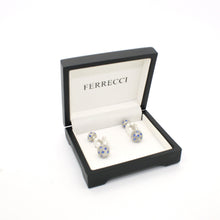 Load image into Gallery viewer, Silvertone Ball Gemstone Cuff Links With Jewelry Box - Ferrecci USA 
