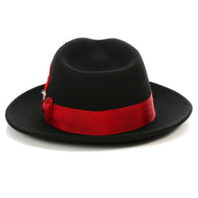 Load image into Gallery viewer, Crushable Black/Red Fedora Hat - Ferrecci USA 
