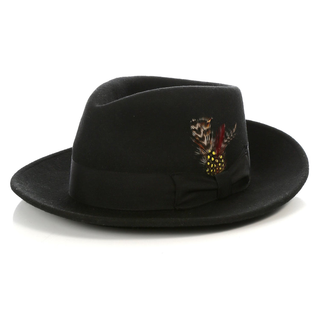 Crushable Fedora Hat in Black - Ferrecci USA 