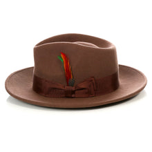 Load image into Gallery viewer, Crushable Brown Fedora Hat - Ferrecci USA 
