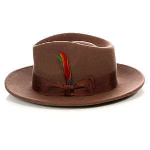 Crushable Brown Fedora Hat - Ferrecci USA 