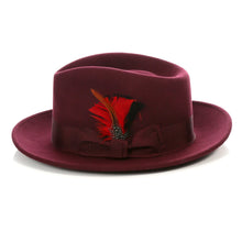 Load image into Gallery viewer, Crushable Fedora Hat in Burgundy - Ferrecci USA 
