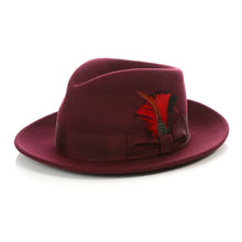Load image into Gallery viewer, Crushable Fedora Hat in Burgundy - Ferrecci USA 

