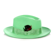 Load image into Gallery viewer, Crushable Green Fedora Hat - Ferrecci USA 
