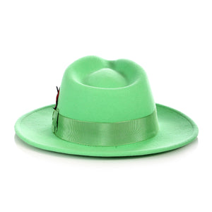 Crushable Green Fedora Hat - Ferrecci USA 