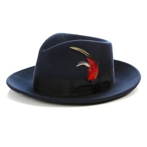 Crushable Fedora Hat in Navy - Ferrecci USA 