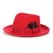Load image into Gallery viewer, Crushable Red Fedora Hat - Ferrecci USA 
