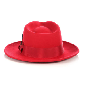 Crushable Red Fedora Hat - Ferrecci USA 