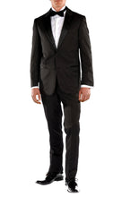 Load image into Gallery viewer, Black Slim Fit Peak Lapel 2pc Tuxedo - Crisp - Ferrecci USA 
