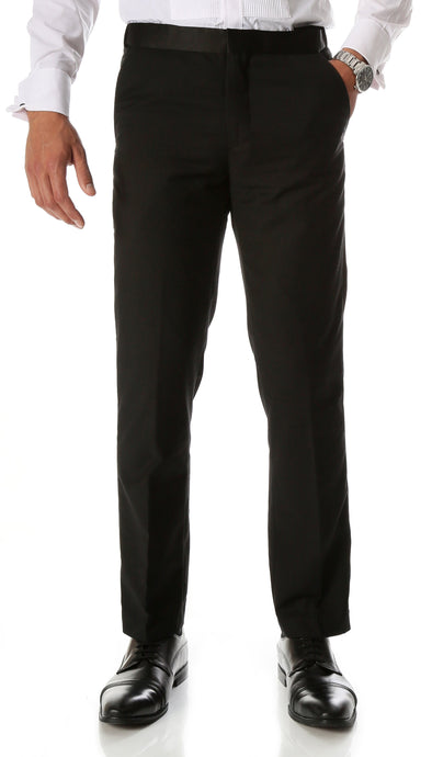 CROMWELL Slim Fit Black Tuxedo Pants - Ferrecci USA 