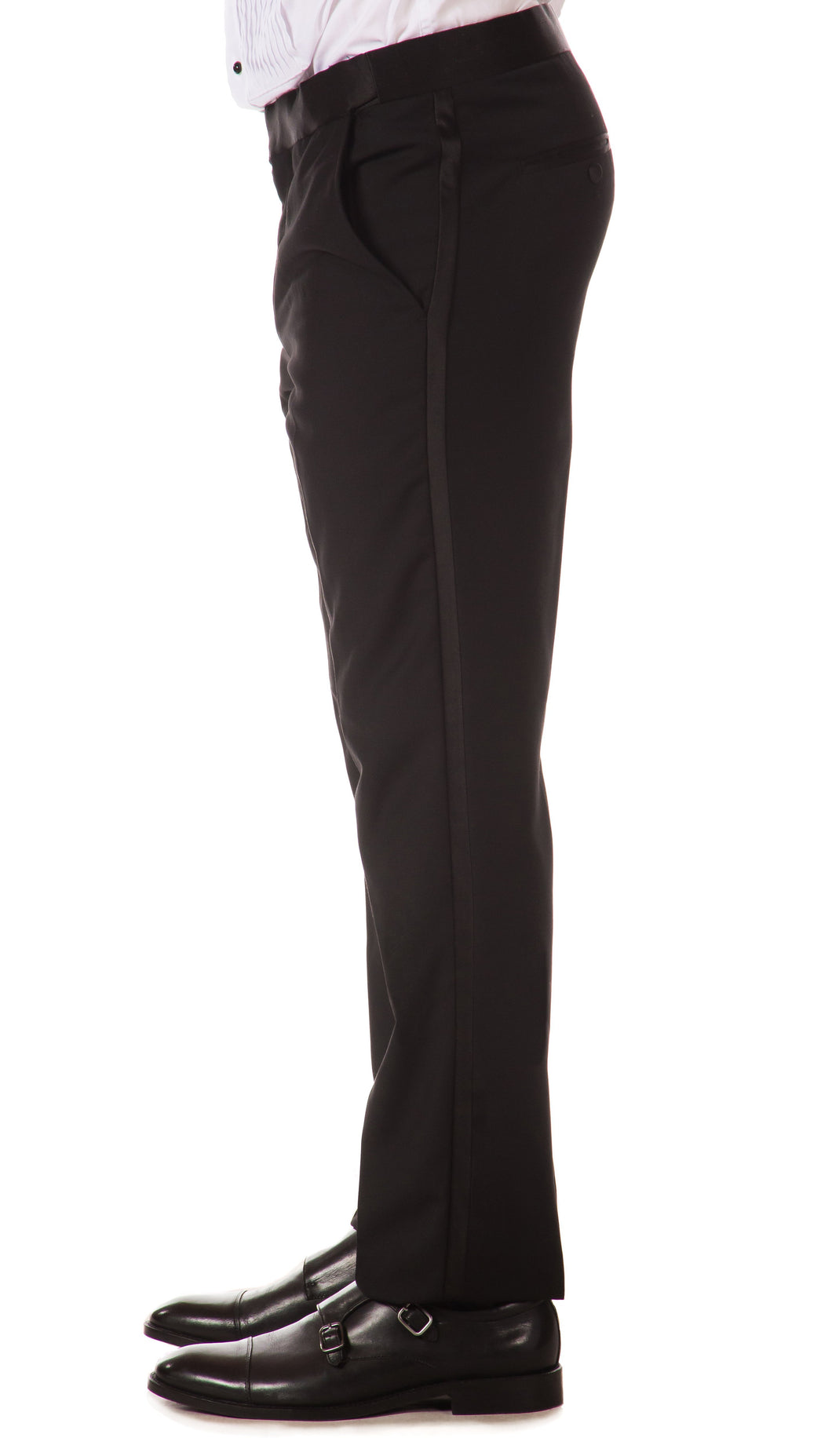 CROMWELL Slim Fit Black Tuxedo Pants - Ferrecci USA 