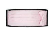 Load image into Gallery viewer, Satine Light Pink Bow Tie &amp; Cummerbund Set - Ferrecci USA 

