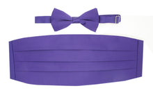 Load image into Gallery viewer, Satine Purple Bow Tie &amp; Cummerbund Set - Ferrecci USA 
