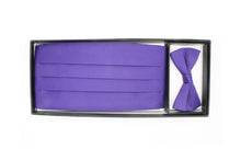 Load image into Gallery viewer, Satine Purple Bow Tie &amp; Cummerbund Set - Ferrecci USA 
