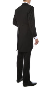 Mens Black Cutaway Regular Fit 2 Piece Tuxedo Suit - Ferrecci USA 