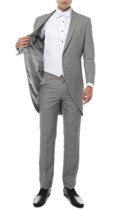 Mens Grey Cutaway Regular Fit 2 Piece Tuxedo Suit - Ferrecci USA 