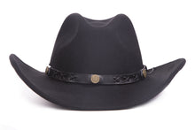Load image into Gallery viewer, Black Crushable Wool Western Dakota Cowboy Hat - Ferrecci USA 
