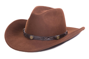 Brown Crushable Wool Western Dakota Cowboy Hat - Ferrecci USA 