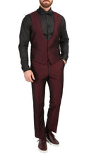Load image into Gallery viewer, Mens Daxson Burgundy Slim Fit Shawl Collar 3pc Tuxedo - Ferrecci USA 
