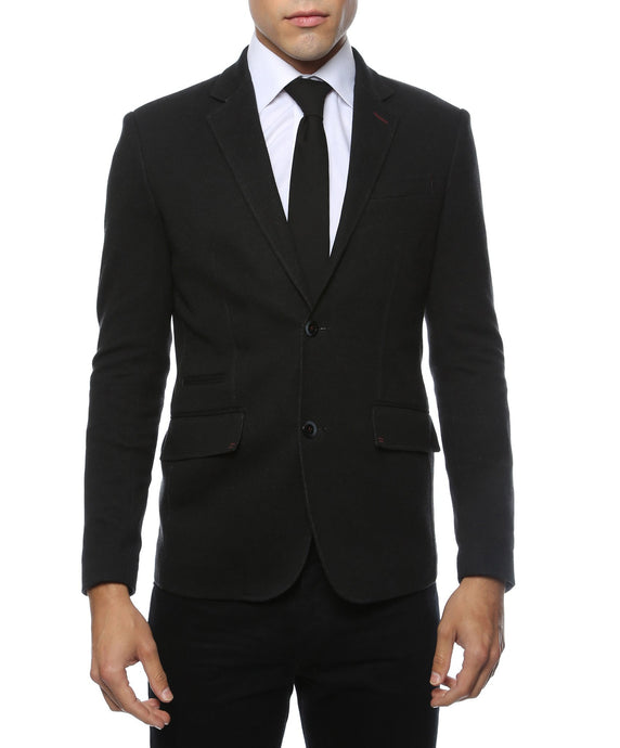 Daytona Black Stretch Slim Fit Blazer - Ferrecci USA 