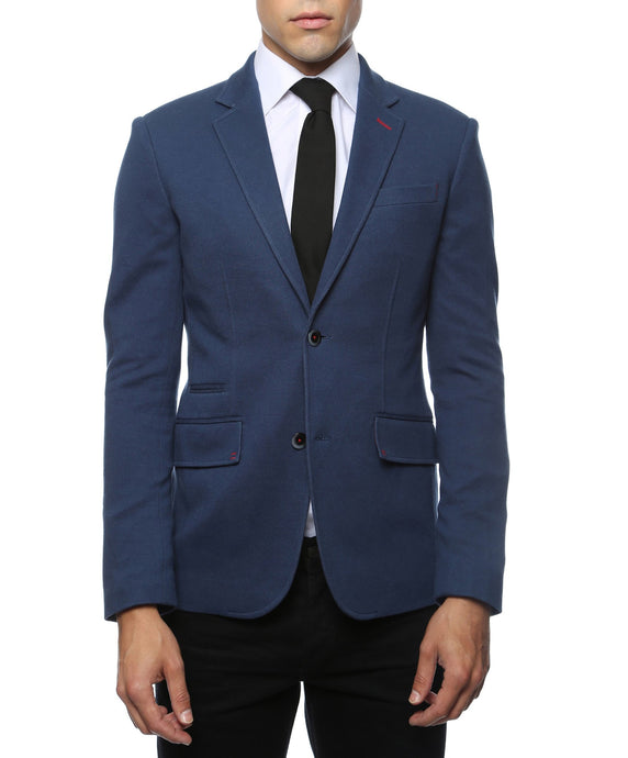 Daytona Navy Blue Stretch Slim Fit Blazer - Ferrecci USA 