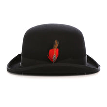 Load image into Gallery viewer, Premium Wool Black Derby Bowler Hat - Ferrecci USA 
