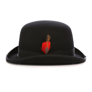 Premium Wool Black Derby Bowler Hat - Ferrecci USA 