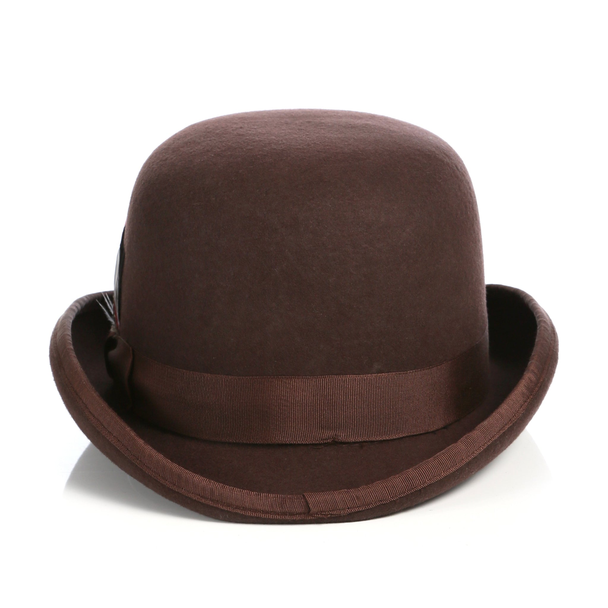 Premium Wool Chocolate Brown Derby Bowler Hat Premium Wool Chocolate Brown Derby Bowler Hat