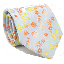 Load image into Gallery viewer, Mens Dads Classic Yellow Floral Pattern Business Casual Necktie &amp; Hanky Set DF-2 - Ferrecci USA 
