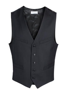 Drapper Mens 5 Button Black Vest - Ferrecci USA 