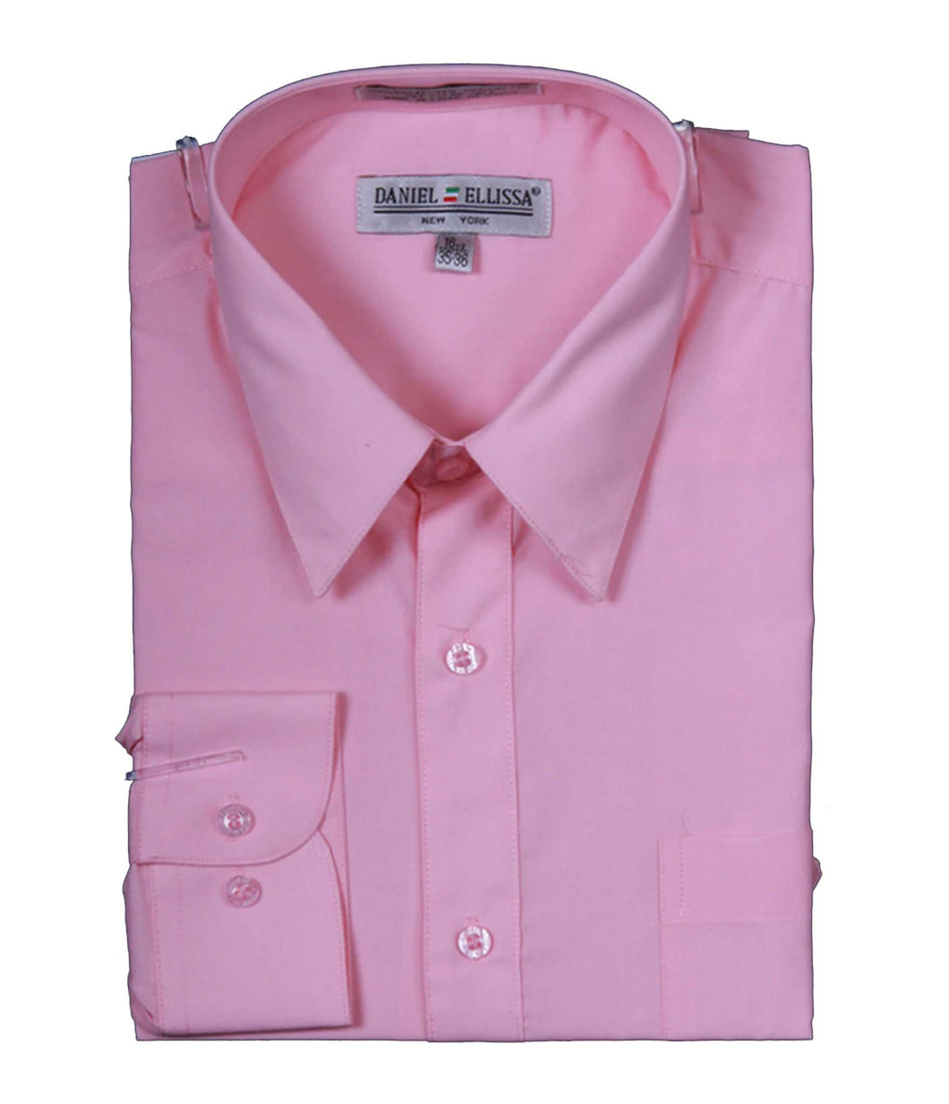 Men's Basic Dress Shirt with Convertible Cuff -Color Pink Men's Basic Dress Shirt with Convertible Cuff -Color Pink