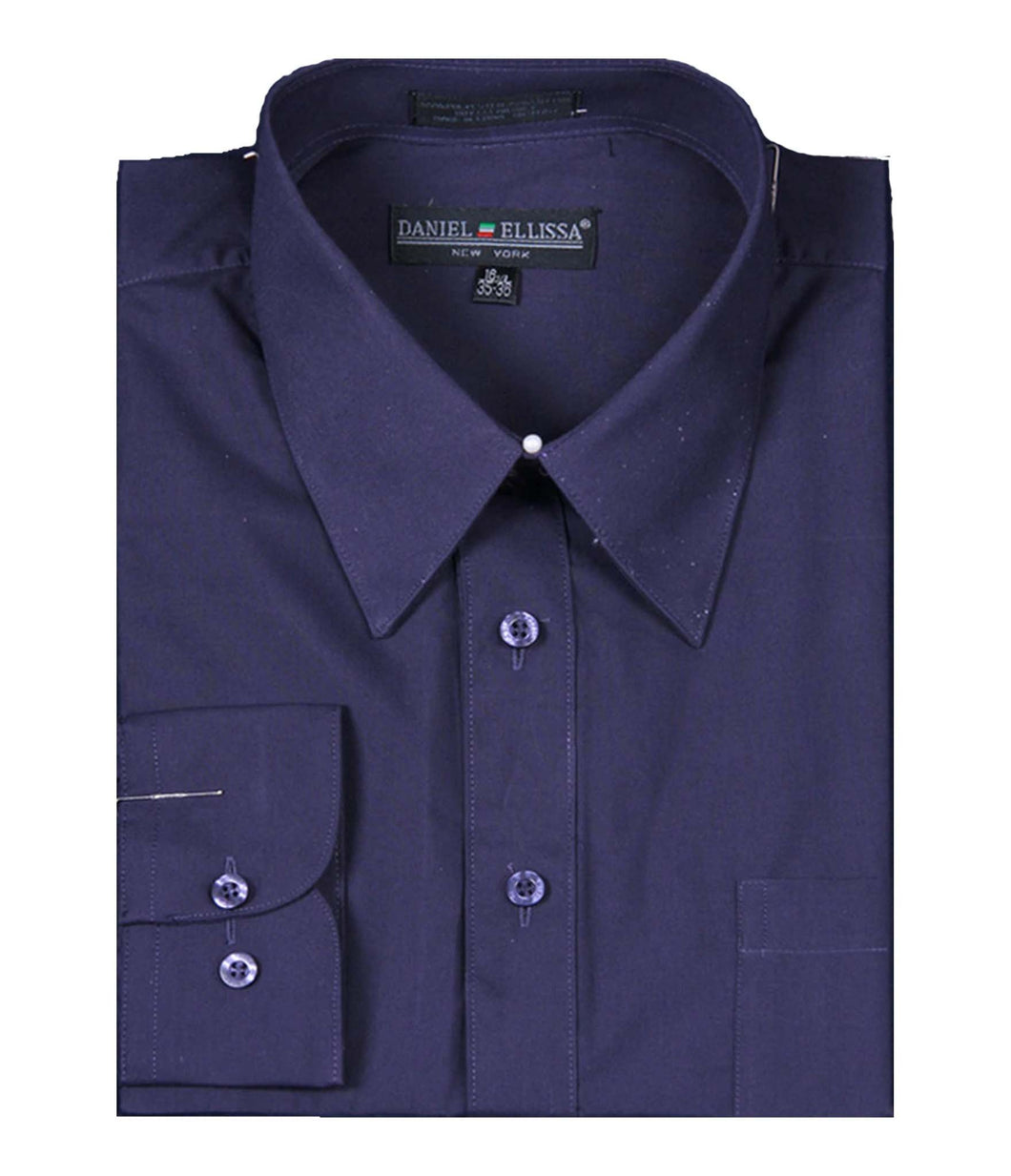 Men's Basic Dress Shirt  with Convertible Cuff -Color Plum