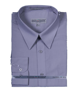 Men's Basic Dress Shirt  with Convertible Cuff -Color Silver