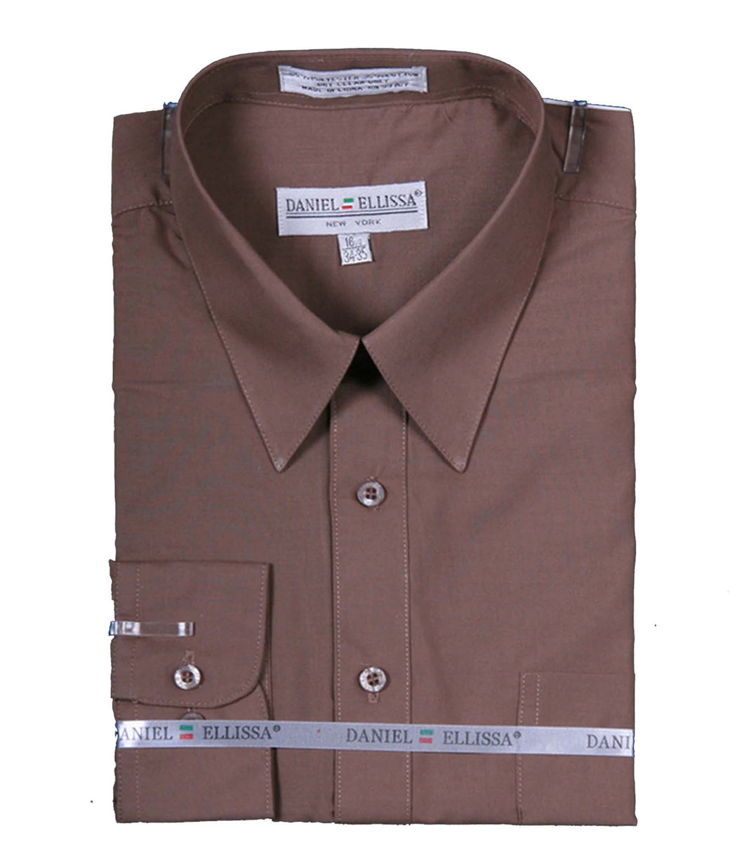 Men's Basic Dress Shirt  with Convertible Cuff -Color Taupe