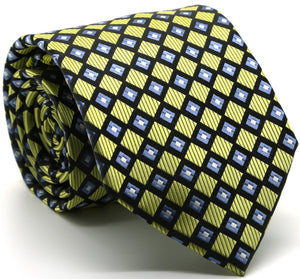 Mens Dads Classic Green Geometric Pattern Business Casual Necktie & Hanky Set E-9 - Ferrecci USA 