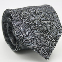 Load image into Gallery viewer, Mens Dads Classic Black Paisley Pattern Business Casual Necktie &amp; Hanky Set EF-2 - Ferrecci USA 
