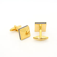 Load image into Gallery viewer, Goldtone Blue Lining Cuff Links With Jewelry Box - Ferrecci USA 
