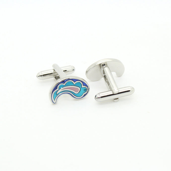 Silvertone Paisley Design Cuff Links With Jewelry Box - Ferrecci USA 